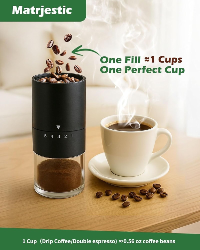 Quality Coffee Experience: Handheld Ceramic Burr Grinder for Any Brewing Method