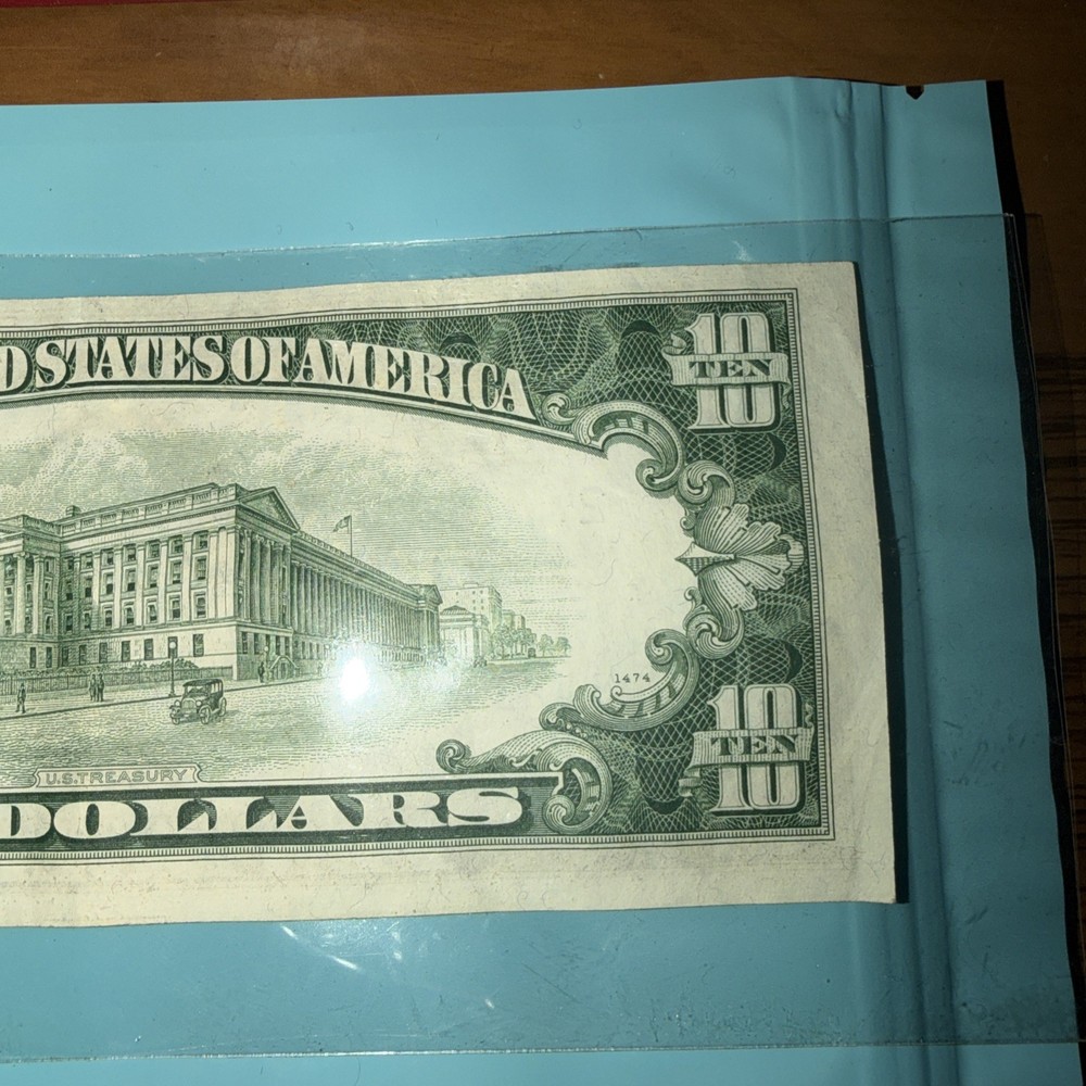 RARE 1950-A $10 Bill Misalignment Error - Visible Alignment Line