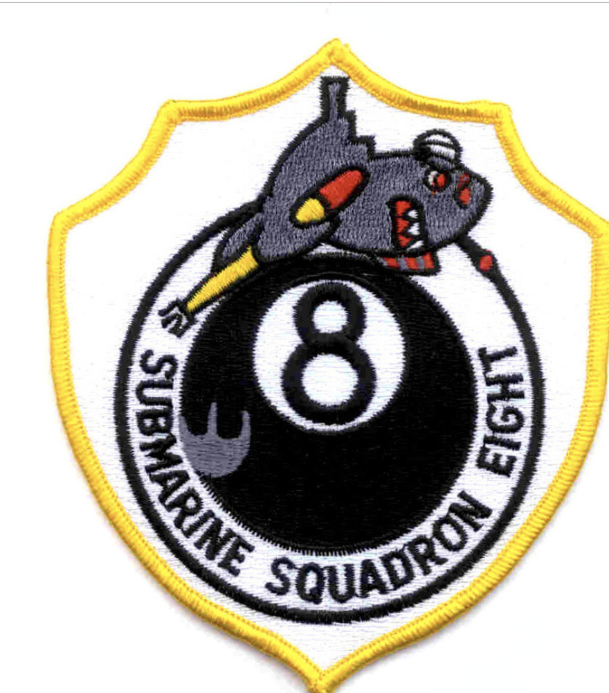 5" MILITARY SUBMARINE SQUADRON 8 EMBROIDERED PATCH