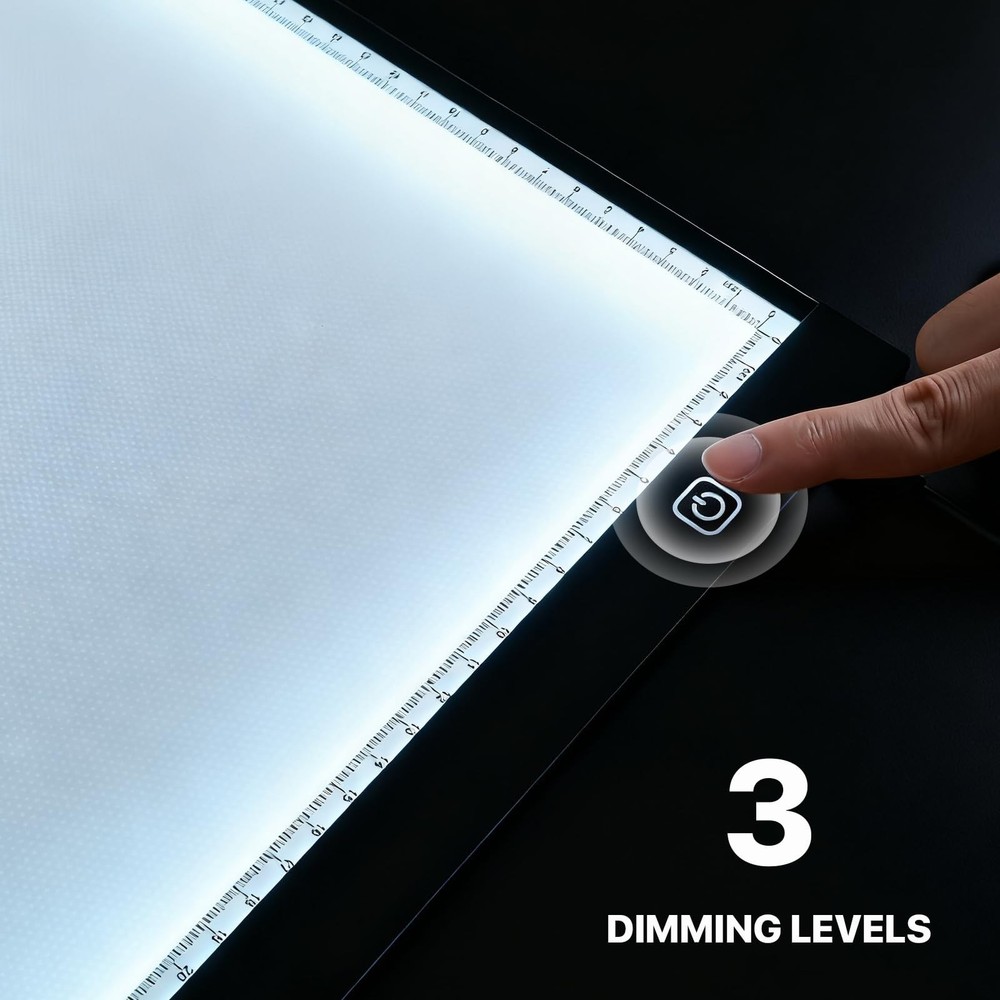 A4 LED Light Box for Tracing and Drawing - Ultra Thin Adjustable Light Table,...