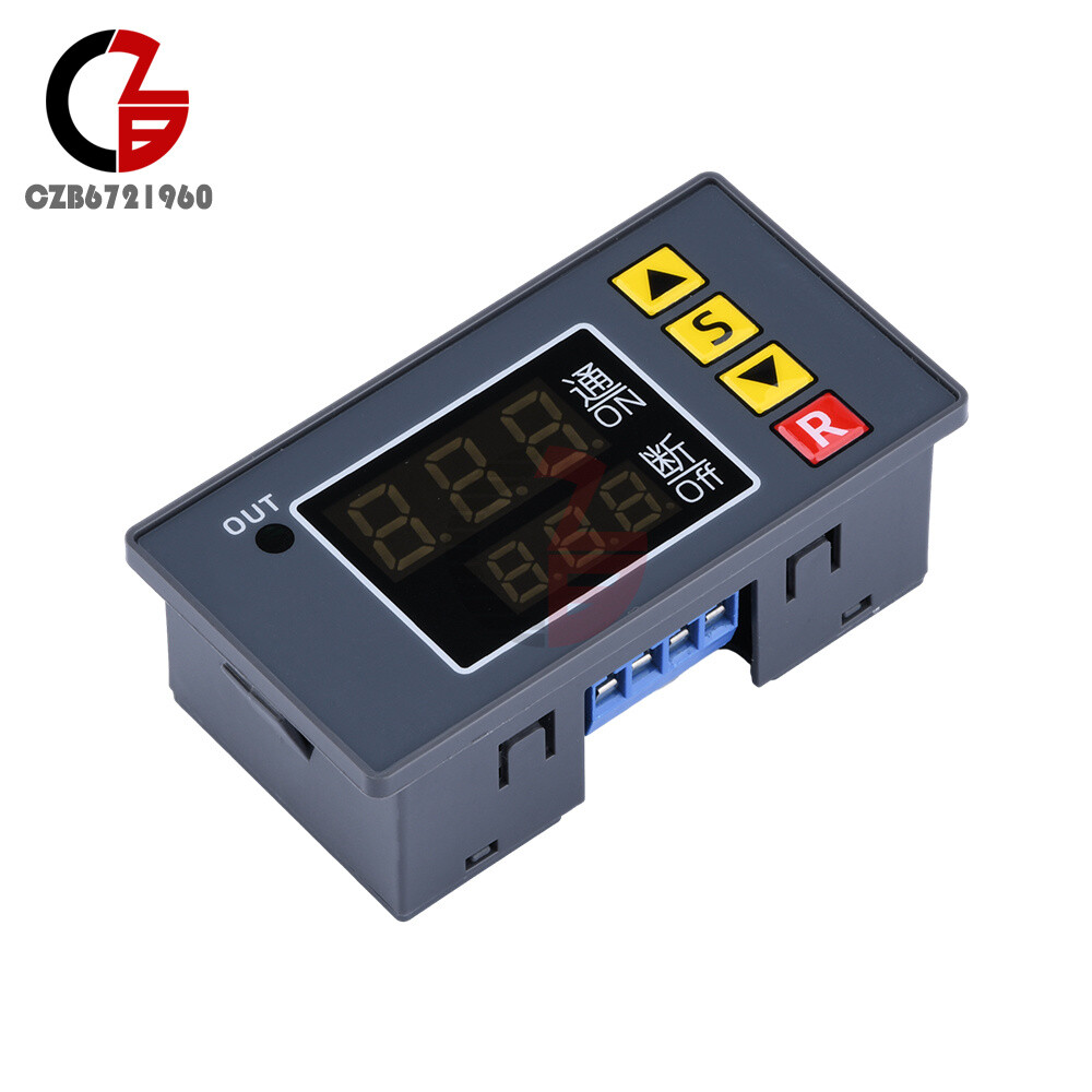 110-220V 12/24V Digital Time Delay Relay Cycle Timer Control Switch Programmable