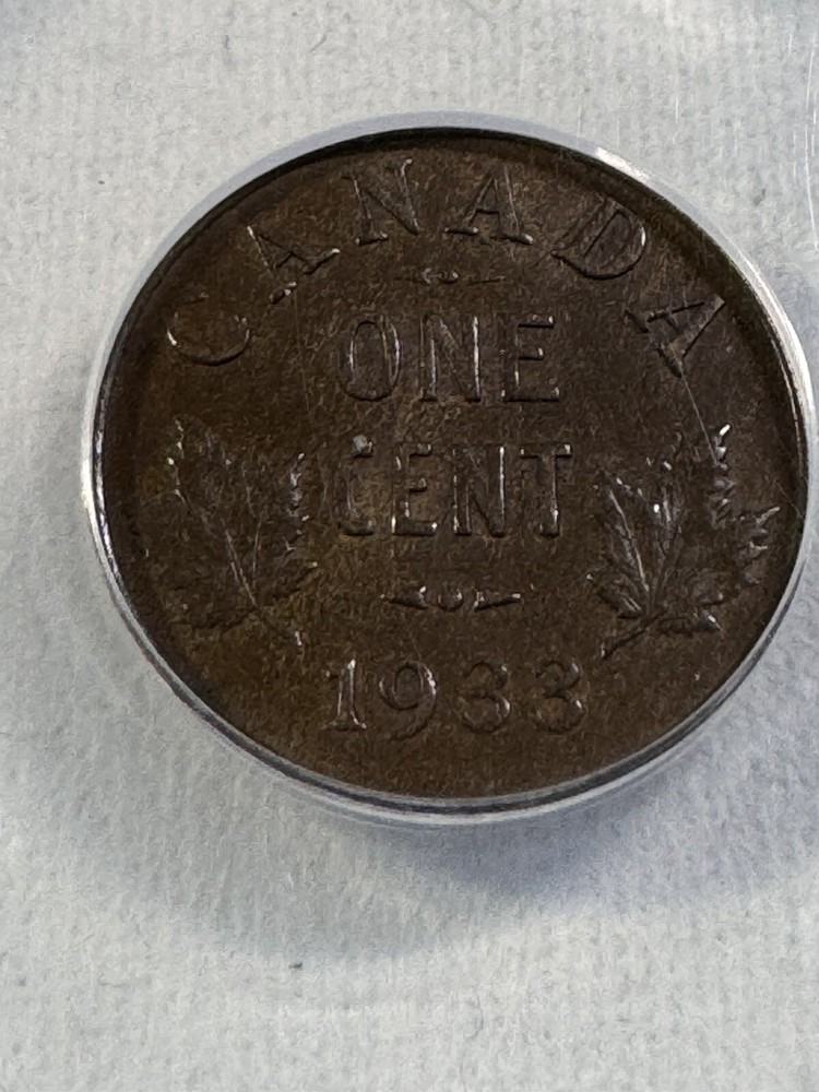 1933 Canada 1 Cent Graded AU 50 by ANACS