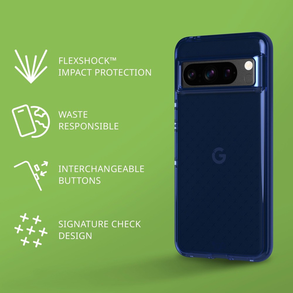 Tech21 Evo Check Impact Protection Case for Google Pixel 8 Pro Midnight Blue