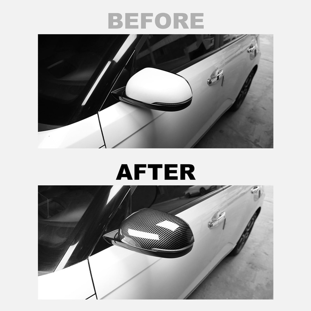 ABS Exterior Mirror Cover Side Rearview Mirror Cover Cap Trim Compatible with...