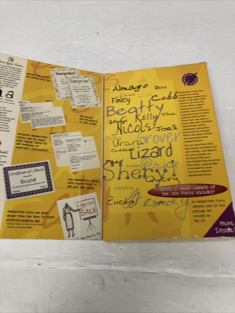 Handwritten Fonts PC CD real handwriting text 300 unique for projects scrapbook