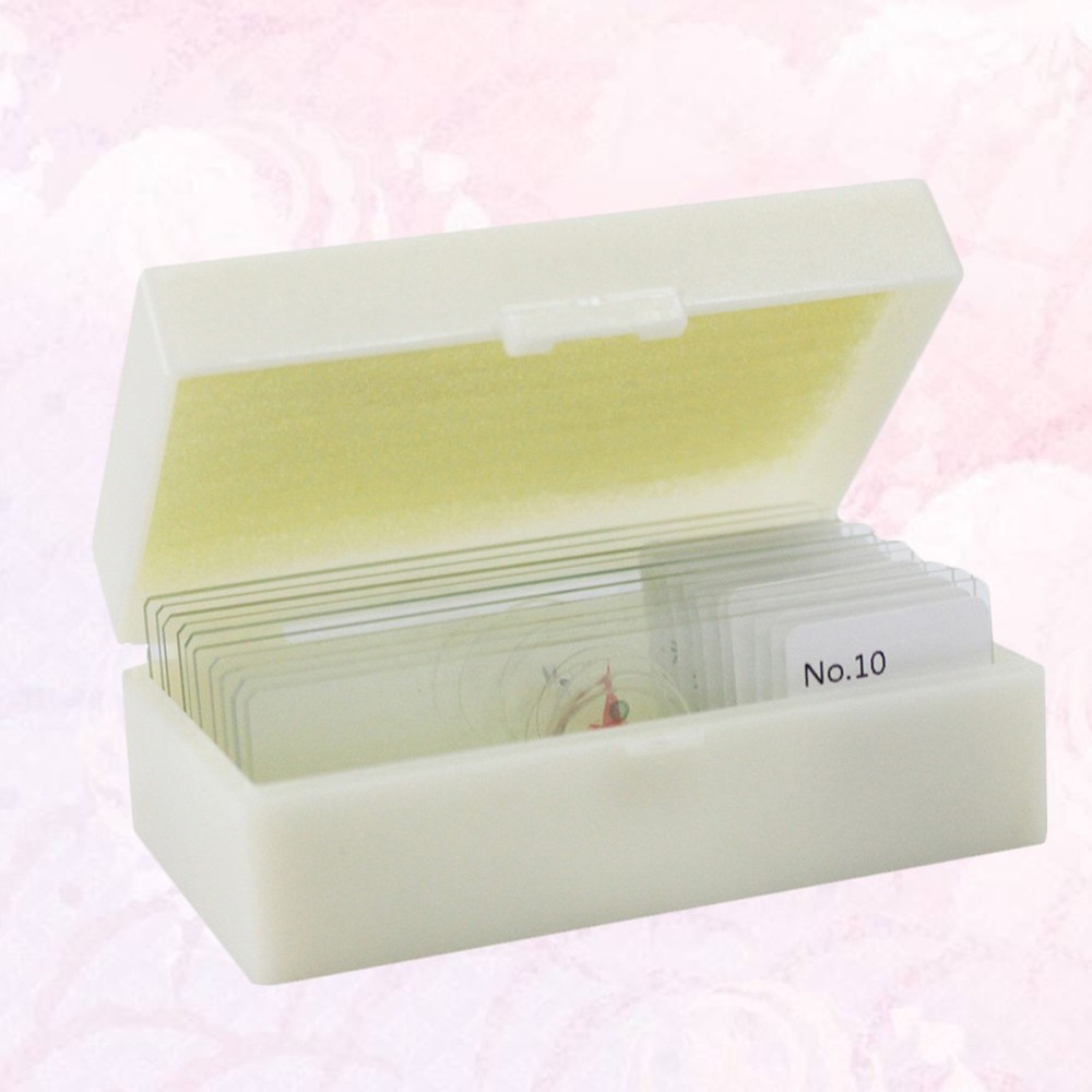 10 PCS/Set Concave Microscope Slides Lab Calibration Glass Specimens