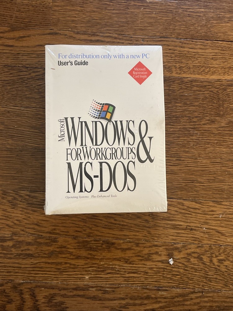 Microsoft Windows For Workgroups & MS-DOS + Floppy Disks & Product ID SEALED/NEW