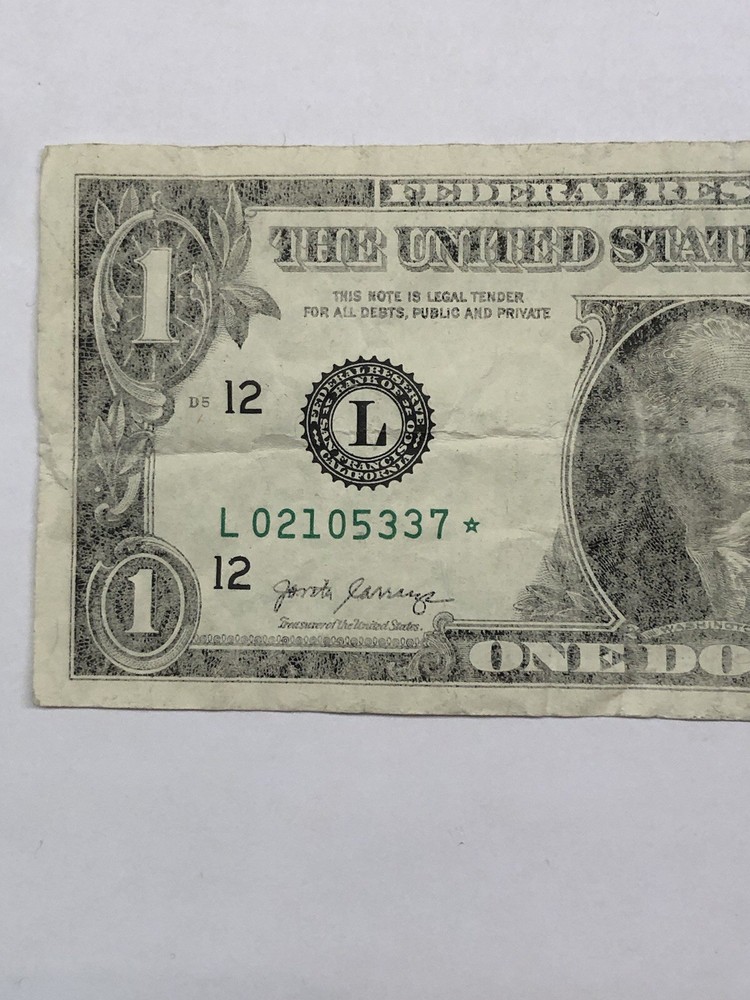 Insufficient Ink Error 2017 $1 Dollar Replacement Star Notr