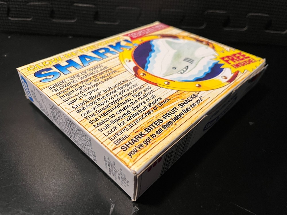 1990 Shark Bites Fruit Snacks (glow in the da) - Replacement novelty display box