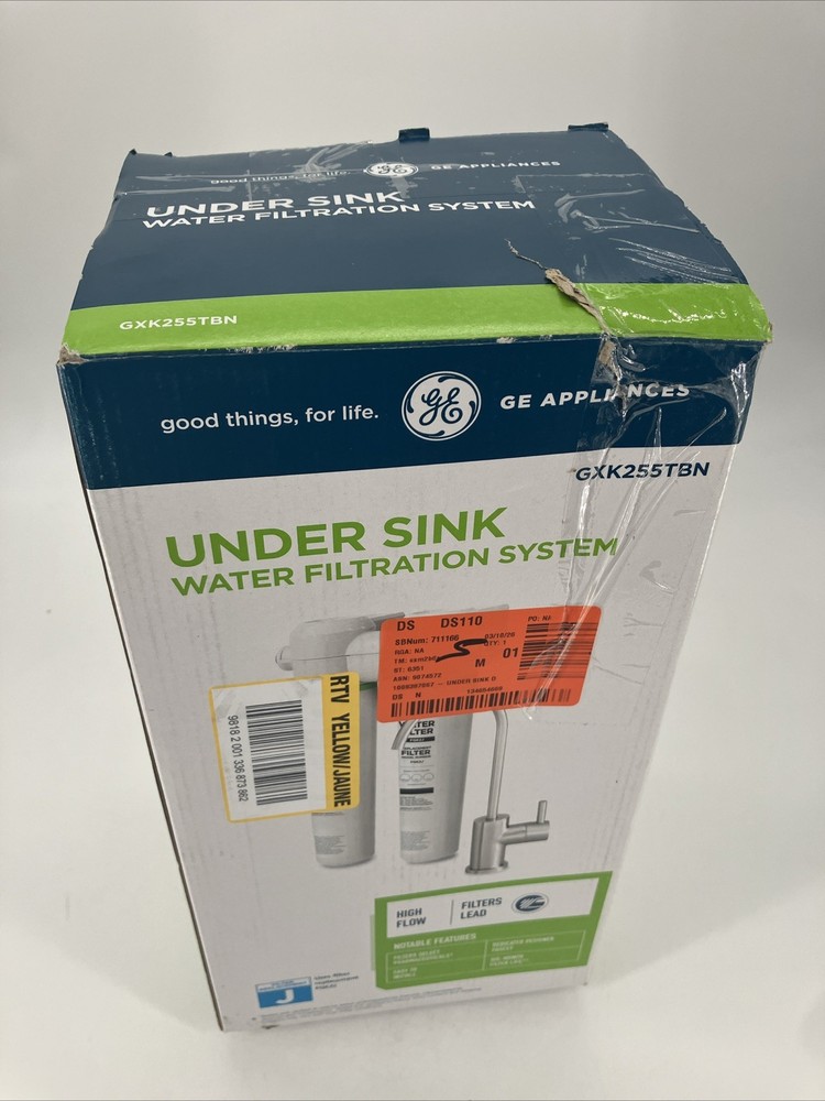 GE GXK255TBN Under Sink Water Filtration System w/ Faucet FQK2J filters - NEW