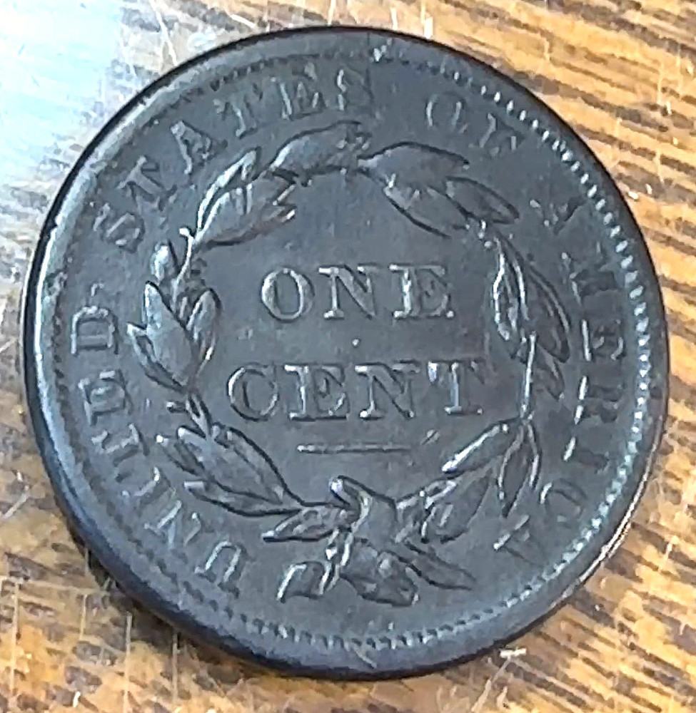 1838 Large Cent Nice Original VF CHRC