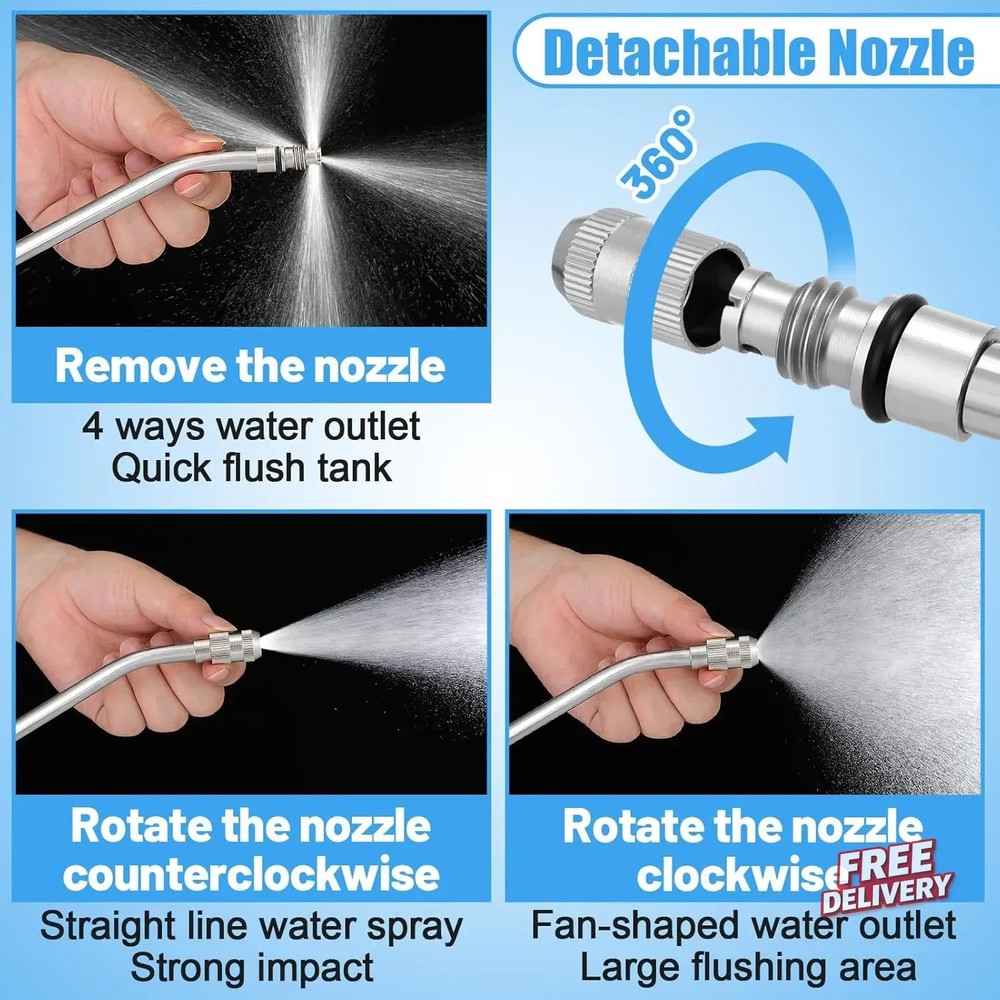 RV Water Heater Tank Rinser - Powerful Cleaning Hot Water Flush Wand, Travel Tra