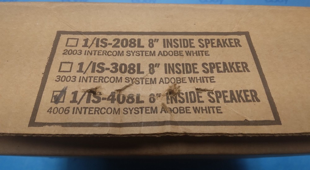 Nutone Scovill IS-408L 8" Inside Speaker 406 Intercom System Adobe White - NOS