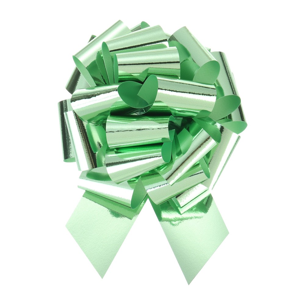 10pcs 4" Metallic Large Big Pull Bow Gift Wrapping Bow Ribbon Light Green