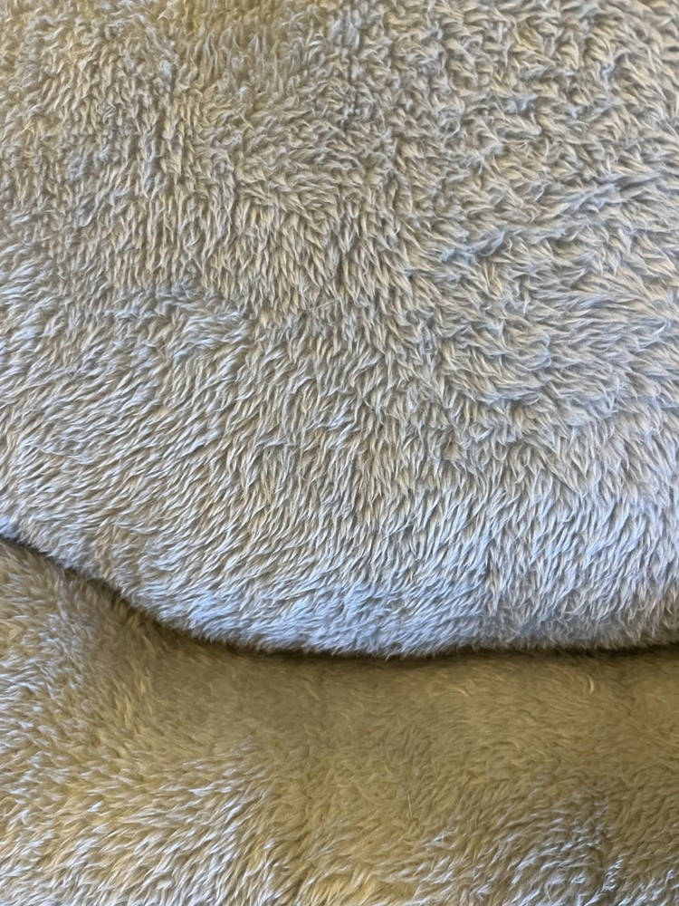 Light Blue Plush Cushion Cat/Dog Bed, Rectangular, Machine Washable Polyester