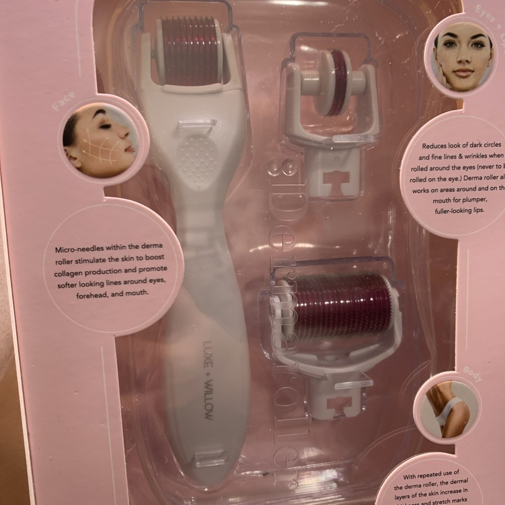 Microneedle Face Roller System 3 Rollers Heads New Sealed Box