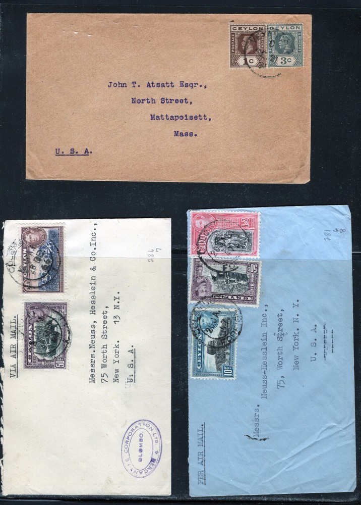 Ceylon   3  covers  to  US
