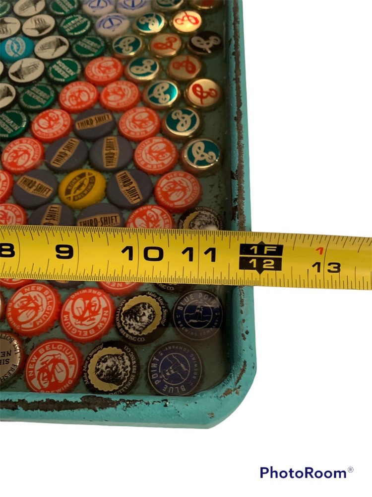 Very Unique Beer Cap diamond pattern epoxy resin Rustic Barware serving Tray
