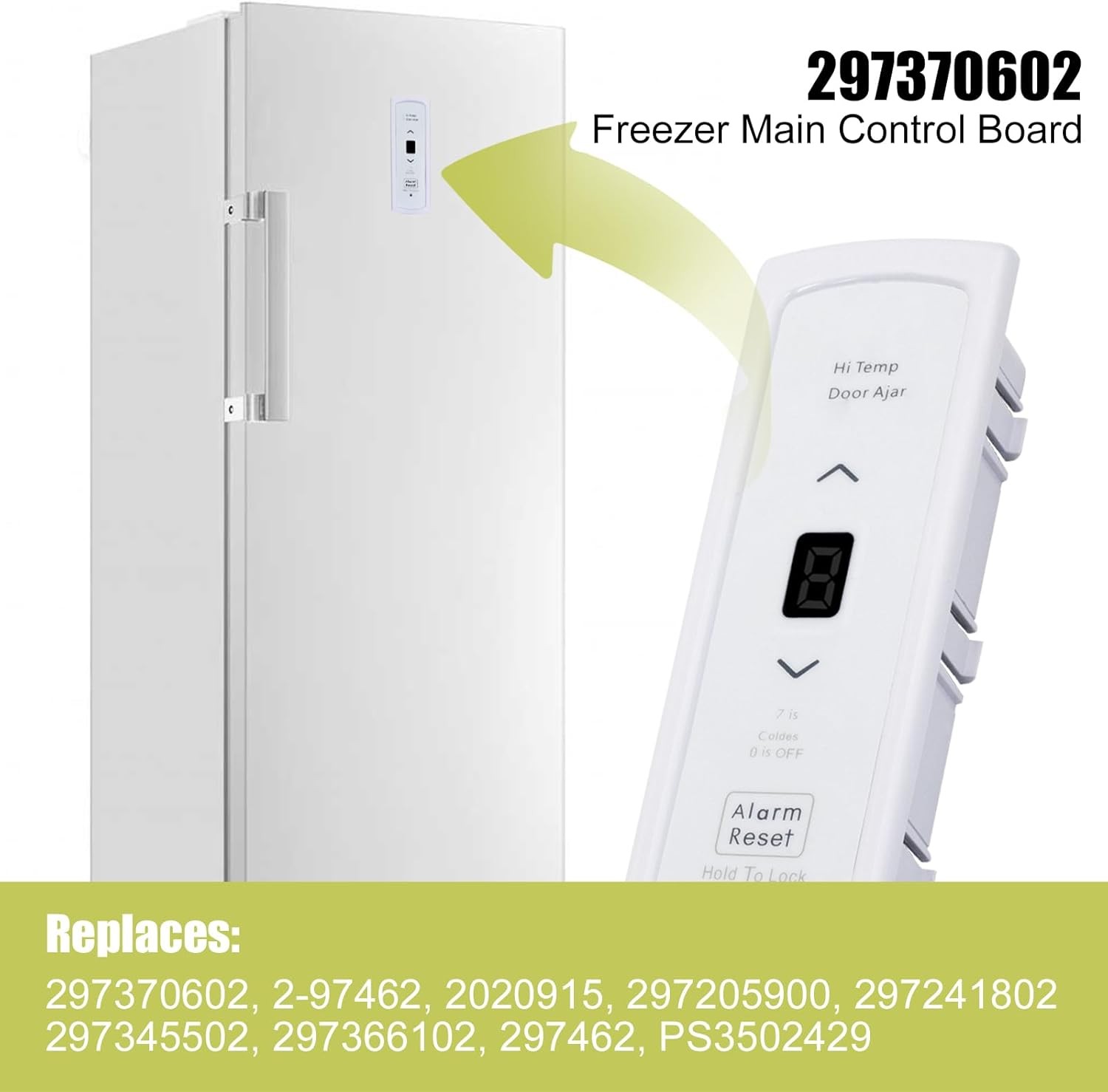 297370602 Freezers Electrical Control for Frigidaire/Electrolux 3.5"L x 1.8"W