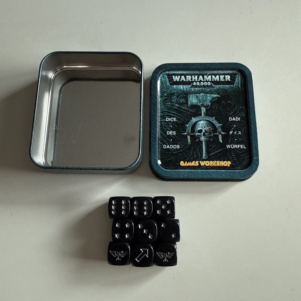 Warhammer 40k Imperial Dice & Tin 2004 OOP Rare