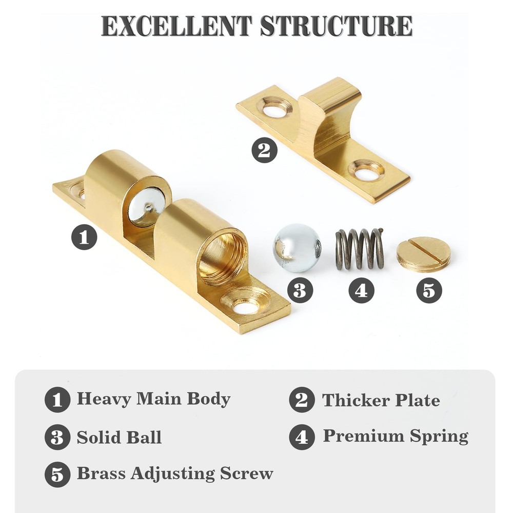 Double Roller Catch Cabinet Latches,Adjustable Double Ball Tension Roller Cat...