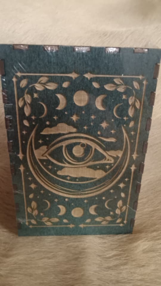 Tarot Card Box slider drawer 3rd Eye Moon Phase  5.5x3.5x2
