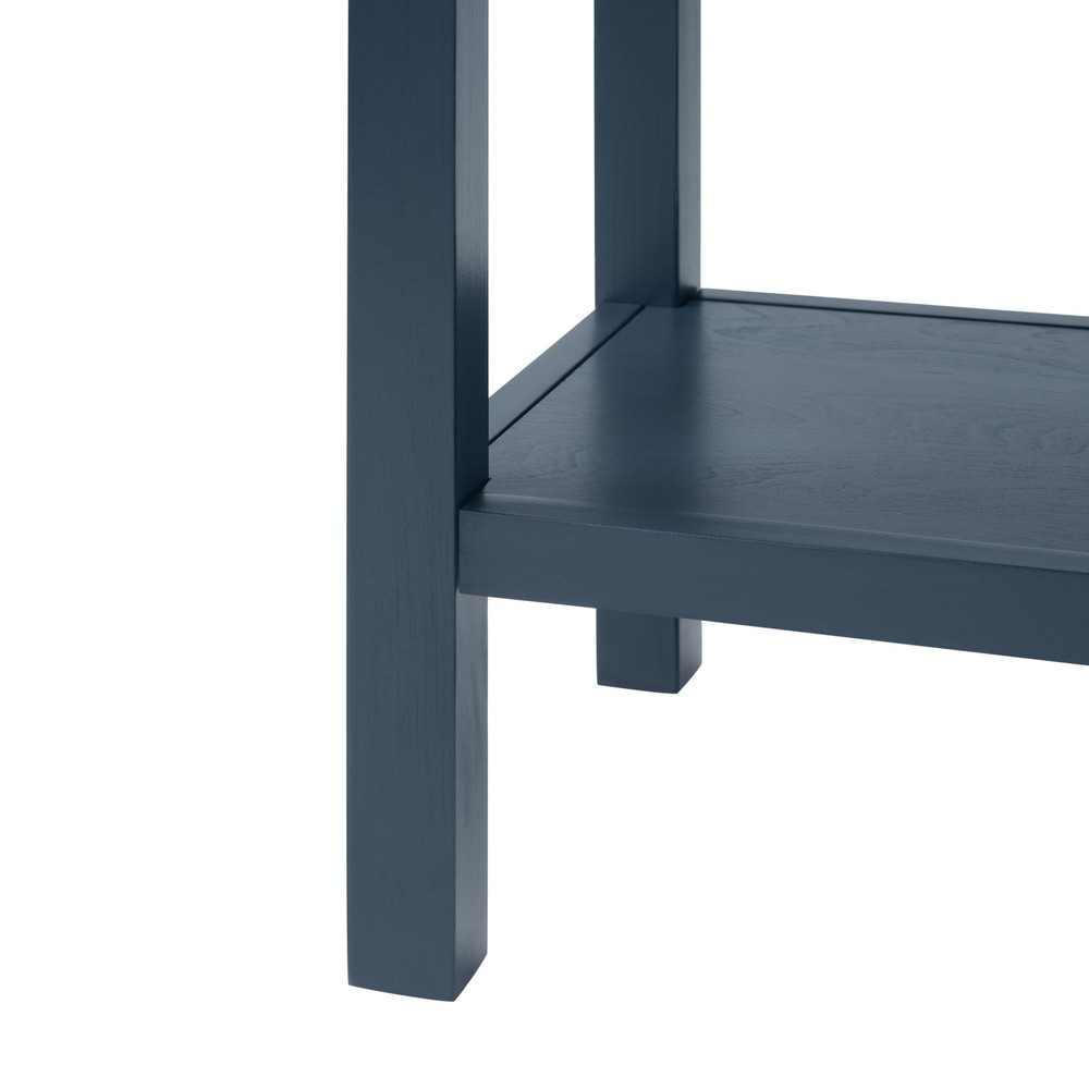 Solid Wood Sideboard Console Table w/ 2 Drawers, Cabinet, Navy Blue