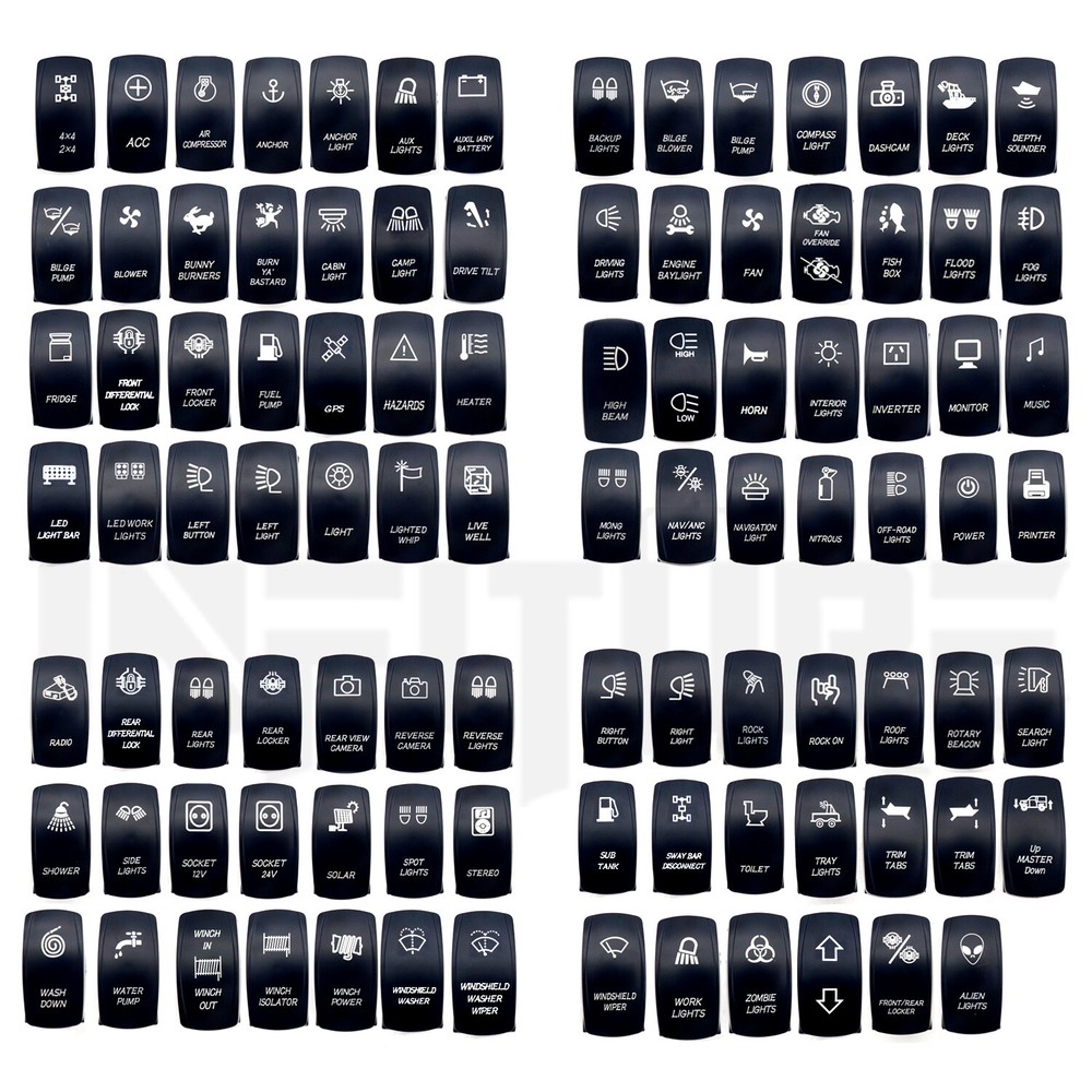 Blue LED Backlit Light Bar Control Toggle Rocker Switch For ATV UTV ARB Carling