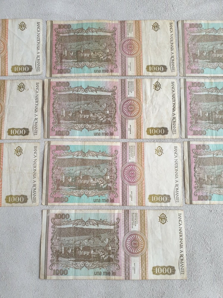 Romania 1000 lei 1991 lot banknotes