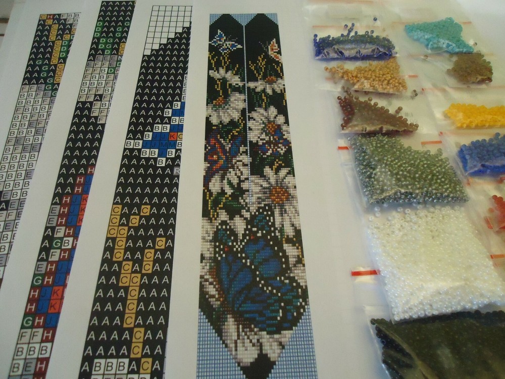 Kit for making a necklace gerdan. Beading Loom Pattern. #B5