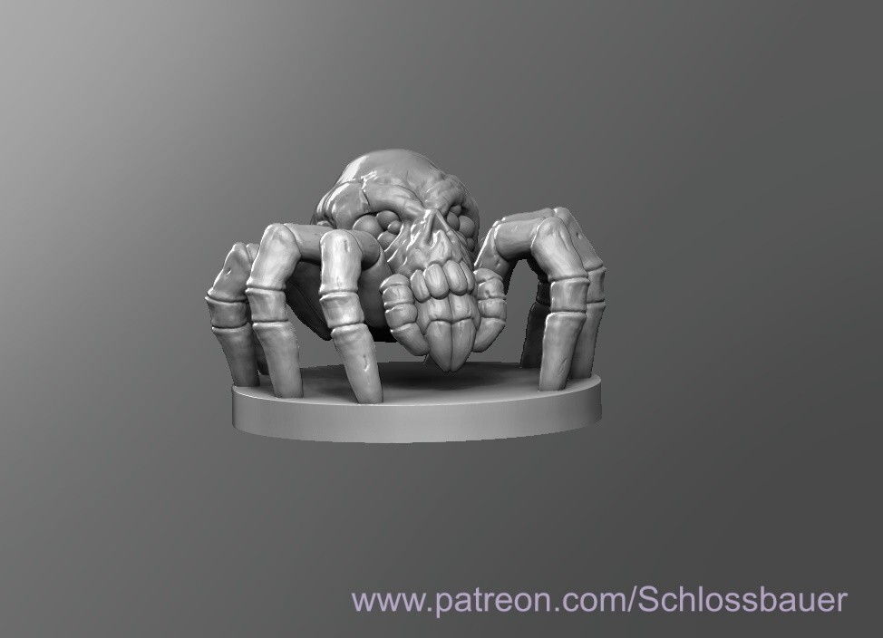 Spider Skull Creature Monster Manual 28mm Scale DND D&D Tabletop Miniature