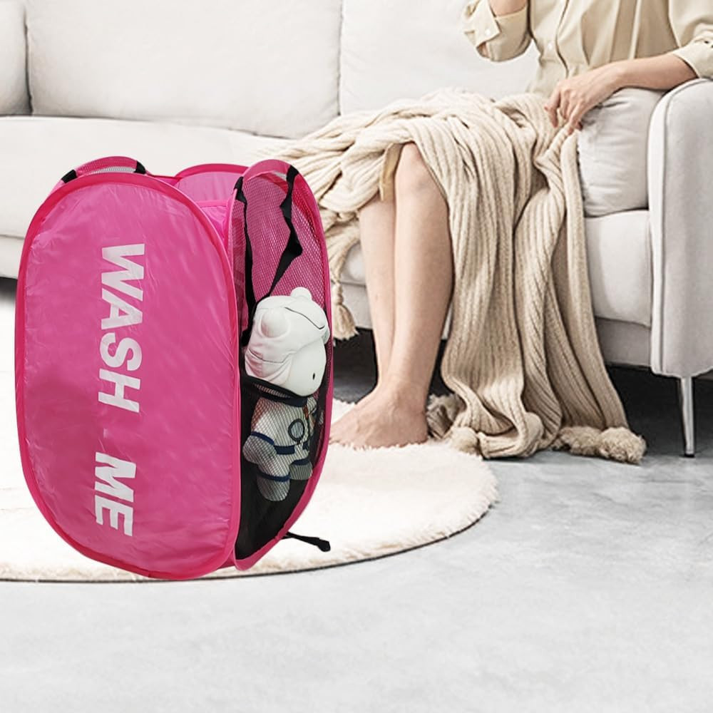 Collapsible Laundry Hamper 2 pack Mesh Pop Up Laundry Hamper with Handles, Fo...