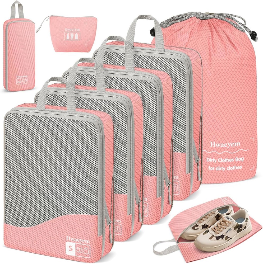 Compression Packing Cubes 8 Set Dual Zipper Compression Packing Cubes Travel