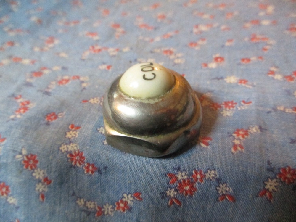 a. Old COLD Faucet Cap Nut Threaded Cold is Porcelain As Found Condition