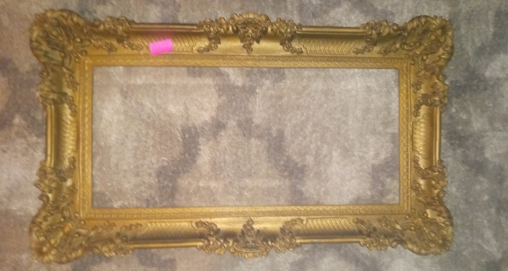 Hollywood Regency Plastic Mirror Frame Gold