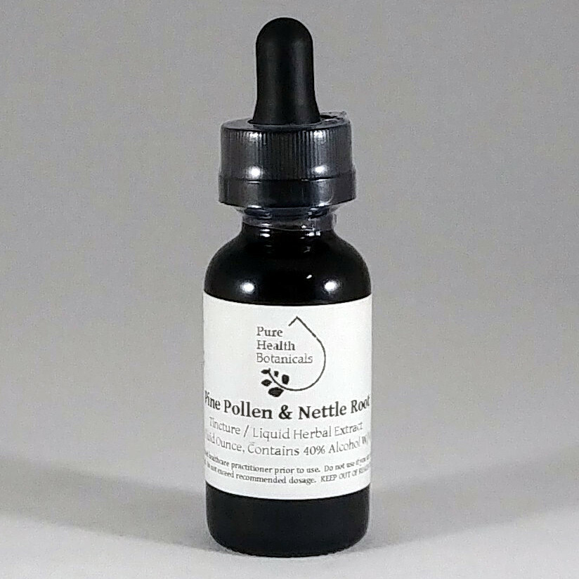 Pine Pollen & Nettle Root Combination Tincture/Extract, Multiple Sizes
