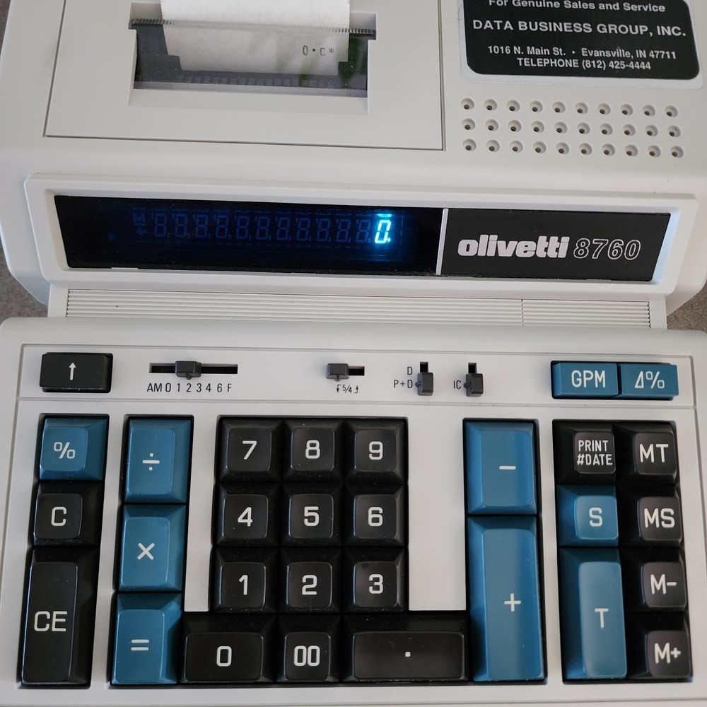 ​Vintage Olivetti 8760 Printing Calculator Tested Working Desktop Adding Machine