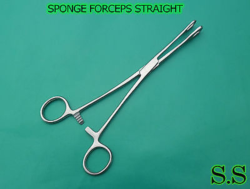 12 Sponge Forceps 7" SLOTED Body Piercing Surgical Tool