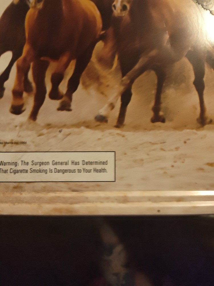Vintage Marlboro Man Horses Embossed Sign