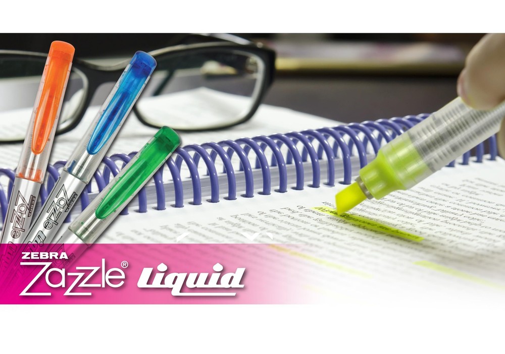 Zebra Pen, Liquid Zazzle Highlighter, Chisel 1 Count (Pack of 10), Assorted