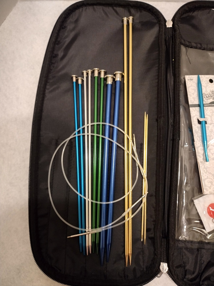 Knitting Needles and Case Hardback Carry-All Storage Zipper Circle Needles