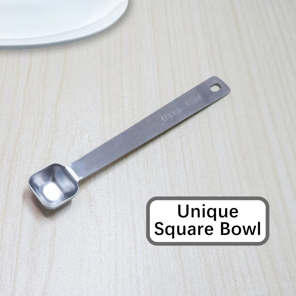 2PCS 1/3 Teaspoon(1/3tsp, 1/10tbsp, 1.5ml) Single Tiny Square Bowl Measuring ...