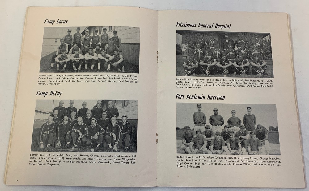 1952 FIFTH ARMY SOFTBALL TOURNAMENT program ~ Ft Benjamin Harrison, Indiana