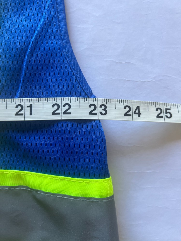 TRUECREST Blue Reflective Safety Vest. Size: MEDIUM 6 Pockets