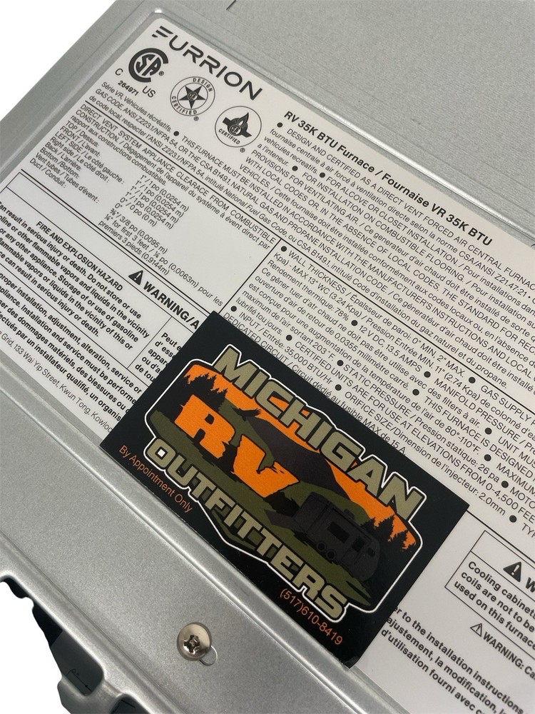 New 35,000 BTU RV Furnace LP Gas Replaces Suburban SFV35Q SF35Q SF35VHQ SF35