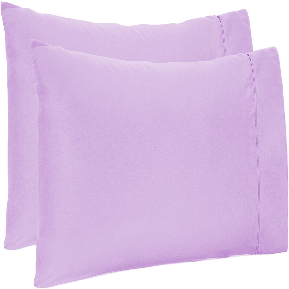 4 PCs Pillow Case Set 800 TC Egyptian Cotton Lavender Solid Queen Size