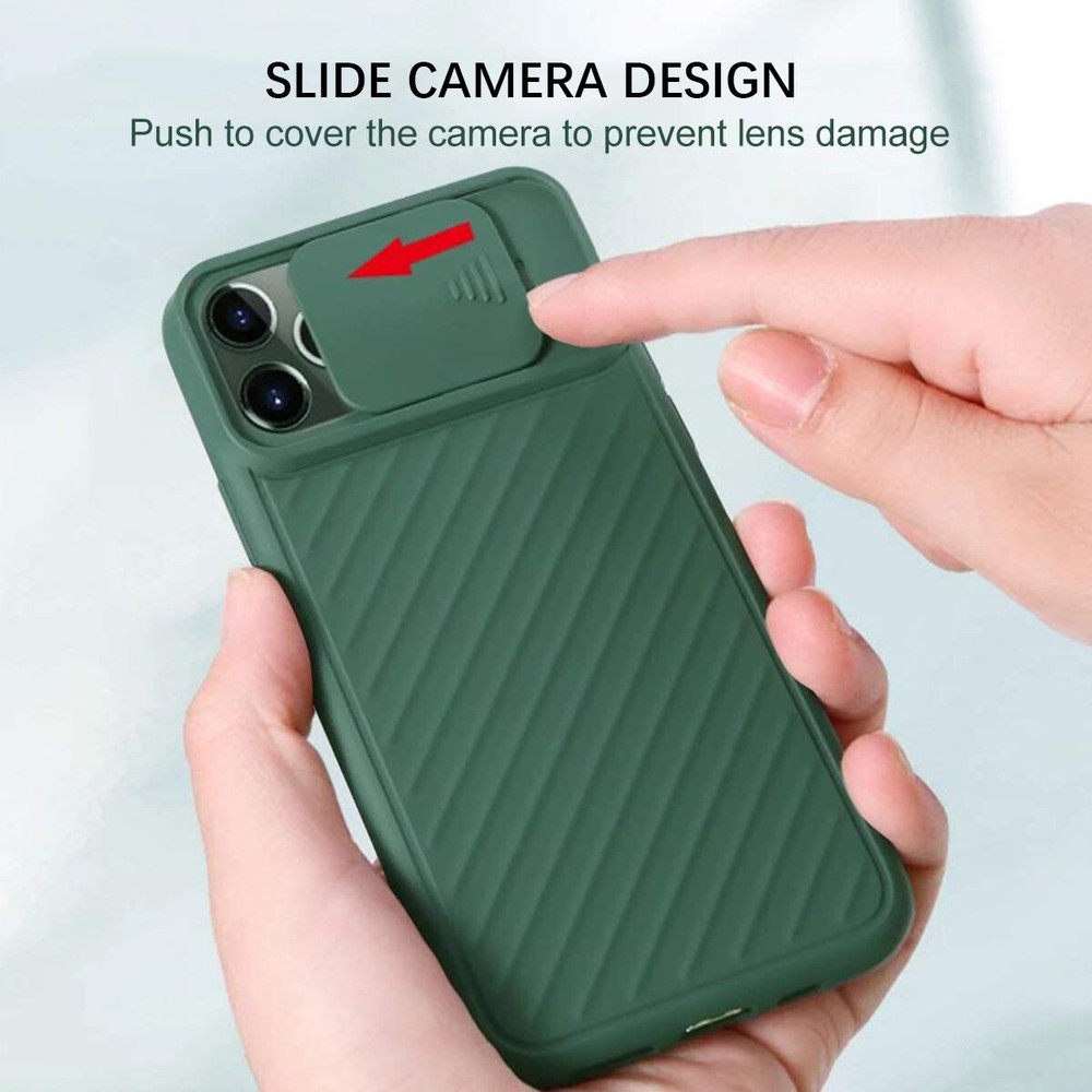 iPhone 12 Mini case with camera cover- Green Color