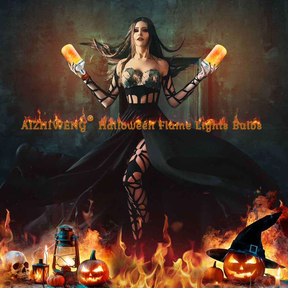 LED Flame Light Bulbs, 4 Modes E26 Base Flame Bulb with Gravity Sensor (2 PCS)