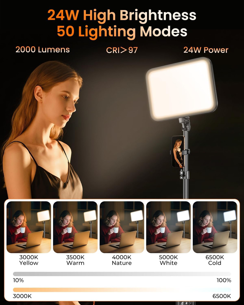 12'' LED Video Light Kit | High Brightness | 5 Lighting Modes | 3000-6500K Studi