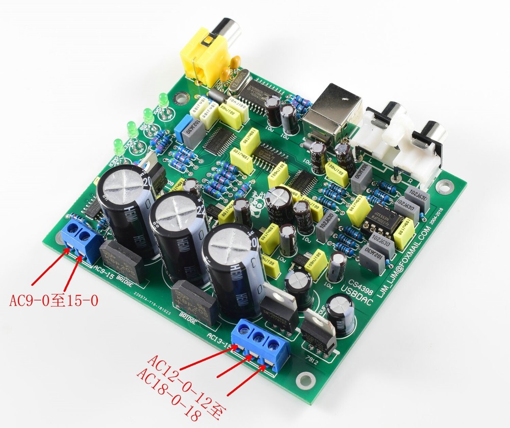 DIY KITS CS8416+CS4398 DAC Support USB + Coaxial DAC Board